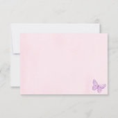 Baby shower de Merci de papillon violet et rose (Dos)