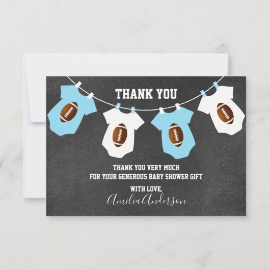 Baby shower de MERCI de thème du FOOTBALL de (Devant)