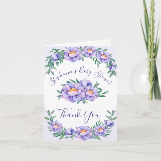 Baby shower de Merci Floral violet (Devant)