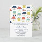 Baby shower de messieurs Invitation Mustache Casqu (Debout devant)