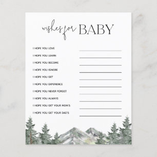 Baby shower De Montagne Voeux Pour Cartes Bébés