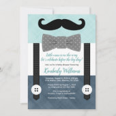 baby shower de moustache invitation à la menthe ma (Devant)