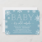 Baby shower de neige en hiver Invitation | Bleu (Devant)