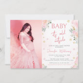 Baby shower de neige rose hiver invitation photo (Devant)