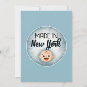 Baby shower de New York Funny Blue Boys Invitation (Dos)