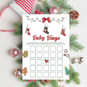 Baby shower de Noël Baby Bingo Jeux Carte