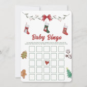 Baby shower de Noël Baby Bingo Jeux Carte (Devant)