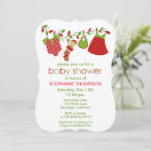 Baby shower de Noël Baby Laundry Invitation (Debout devant)