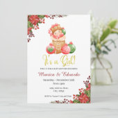 Baby shower de Noël C'est une invitation de fille (Debout devant)