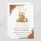 Baby shower de Noël C'est une invitation de garçon (Devant / Derrière)