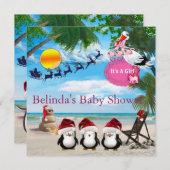 Baby shower de Noël d'été Invitation (Devant / Derrière)