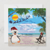 Baby shower de Noël d'été Invitation (Dos)