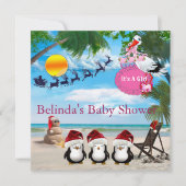 Baby shower de Noël d'été Invitation (Devant)