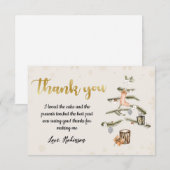 Baby shower de Noël d'hiver Carte de remerciements (Devant / Derrière)