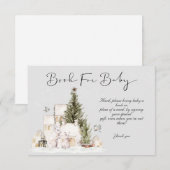 Baby shower de Noël d'hiver Livres pour la carte b (Devant / Derrière)