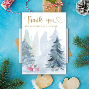 Baby shower de Noël d'hiver merci