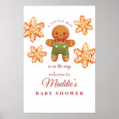 Baby shower de Noël Homme Gingerbread Affiche de b (Devant)