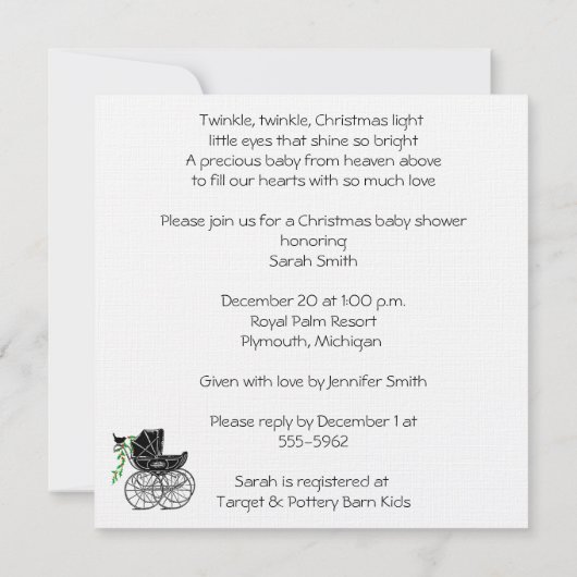 Baby shower de Noël Invitation (Dos)