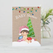 Baby shower de Noël Invitation fille (Debout devant)