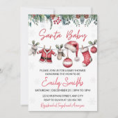 Baby shower de Noël Invitation Set Modèle Sant (Devant)