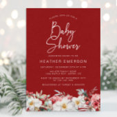 Baby shower de Noël rouge Invitation
