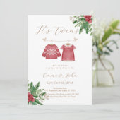Baby shower de Noël Twin Sibings Invitation (Debout devant)