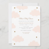 Baby shower de nuages roses doux Invitation rose (Devant)