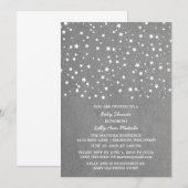 Baby shower de nuit Gris Starry Invitation (Devant / Derrière)