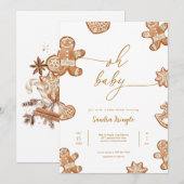 Baby shower de pain d'épices Invitation hiver (Devant / Derrière)