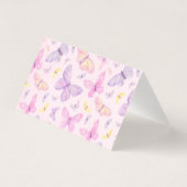 Baby shower de papillon rose pourpre Numéro de tab (Back)