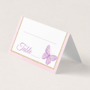 Baby shower de papillon rose pourpre Numéro de tab