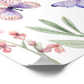 Baby shower de papillons moderne Affiche de bienve (Coin)