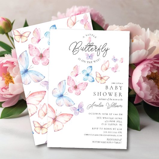Baby shower de papillons Whimsical Invitation