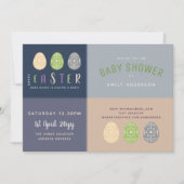 Baby shower de Pâques Invitations bleu rose doux (Devant)