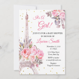 Baby shower de Paris Invitation Tour Eiffel