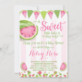 Baby shower de pastèque Invitation Invitation rose (Devant)