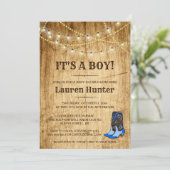 Baby shower de pays Invitation pour garçon (Debout devant)