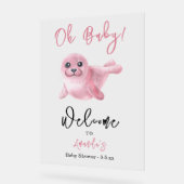 Baby shower de phoque rose aquarelle (Angle)