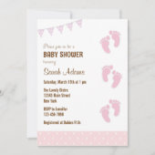 Baby shower de pieds bébé Invitation Pastel (Devant)
