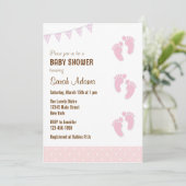 Baby shower de pieds bébé Invitation Pastel (Debout devant)