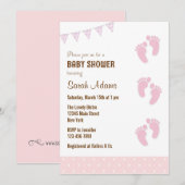Baby shower de pieds bébé Invitation Pastel (Devant / Derrière)
