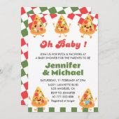 Baby shower de pizza Invitation Oh Baby Pacifier (Devant / Derrière)
