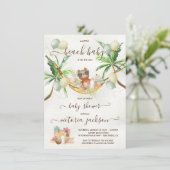 Baby shower de plage Tropical Hammock Invitation (Debout devant)