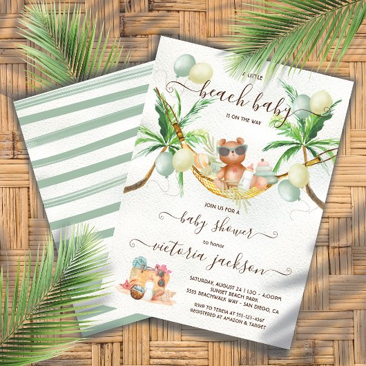 Baby shower de plage Tropical Hammock Invitation