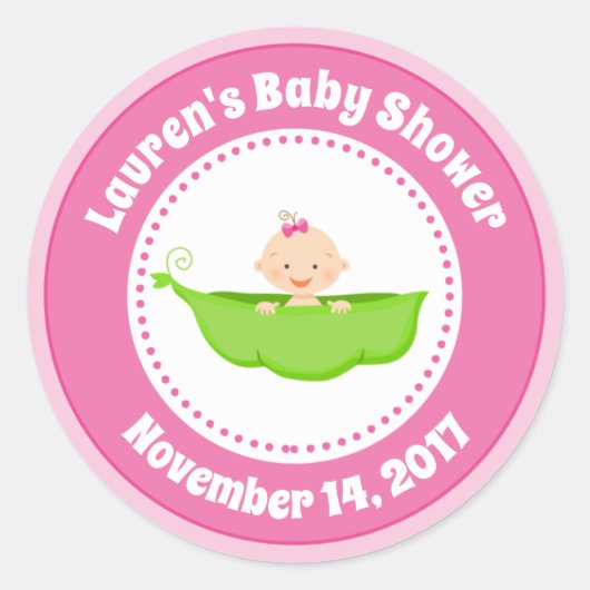 Baby shower de pois doux Favoriser Balise Sticker (Devant)