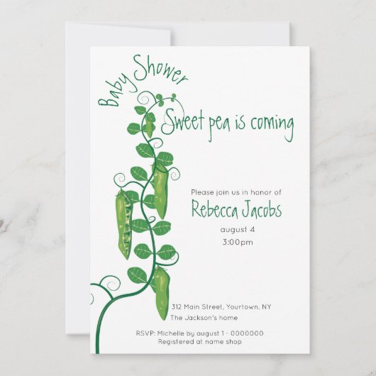 Baby shower de pois doux Invitation (Devant)