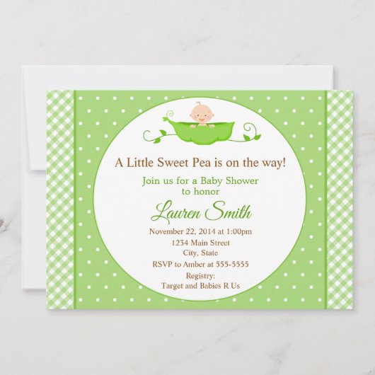 Baby shower de pois doux Invitation Bébé neutre (Devant)
