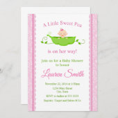 Baby shower de pois doux Invitation Bébée rose (Devant / Derrière)