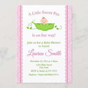 Baby shower de pois doux Invitation Bébée rose