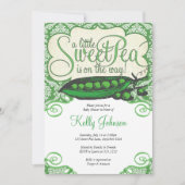 Baby shower de pois doux vert mignon Invitation (Devant)